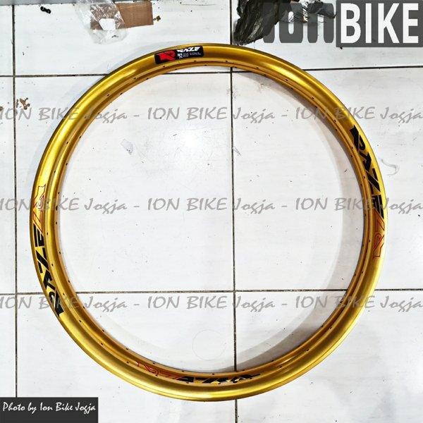 Sepasang Velg 26 Raze R6 32 Hole 32H H Gold Rim Rims Sepeda Mtb Lebar
