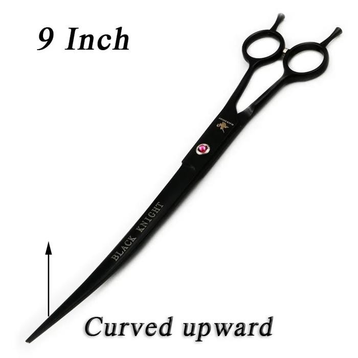 Pet Scissors 9" Black Upward Curved Pet Grooming Scissors