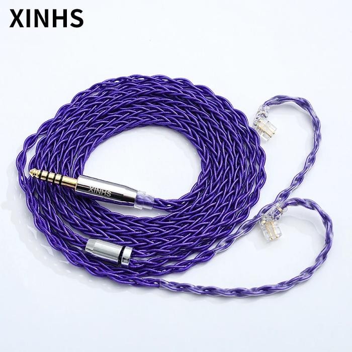 XINHS 8 strands silver foil wire headset upgrade cable