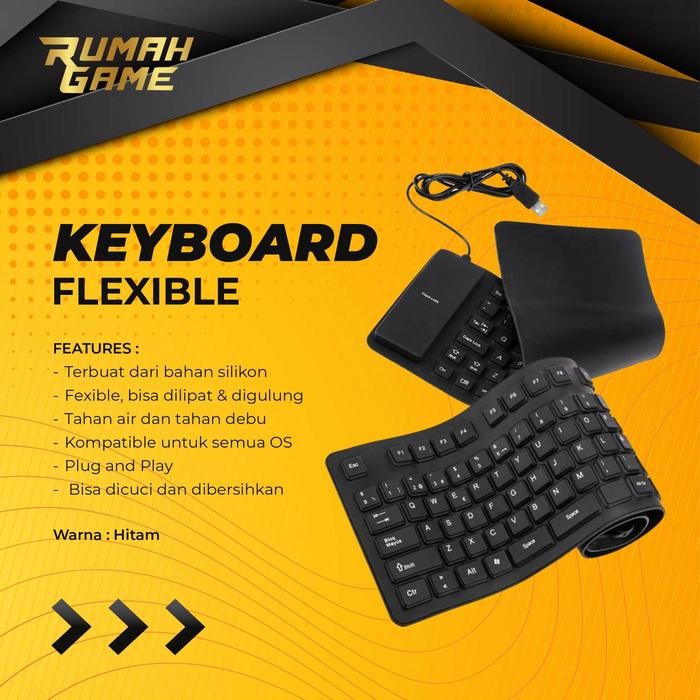 Keyboard Flexible Silicon Keyboard Laptop Lipat Gulung Portable