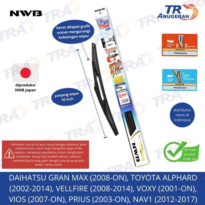 Wiper Belakang Nwb 16 Inch Alphard, Vellfire, Vios, Voxy, Gran Max