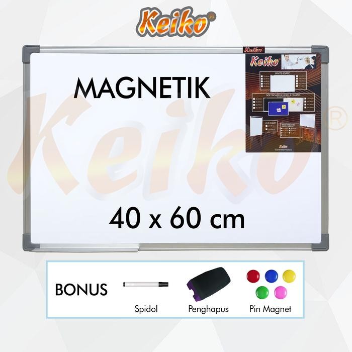

Papan Tulis Whiteboard Gantung Magnet Single Face Keiko 40 x 60 cm