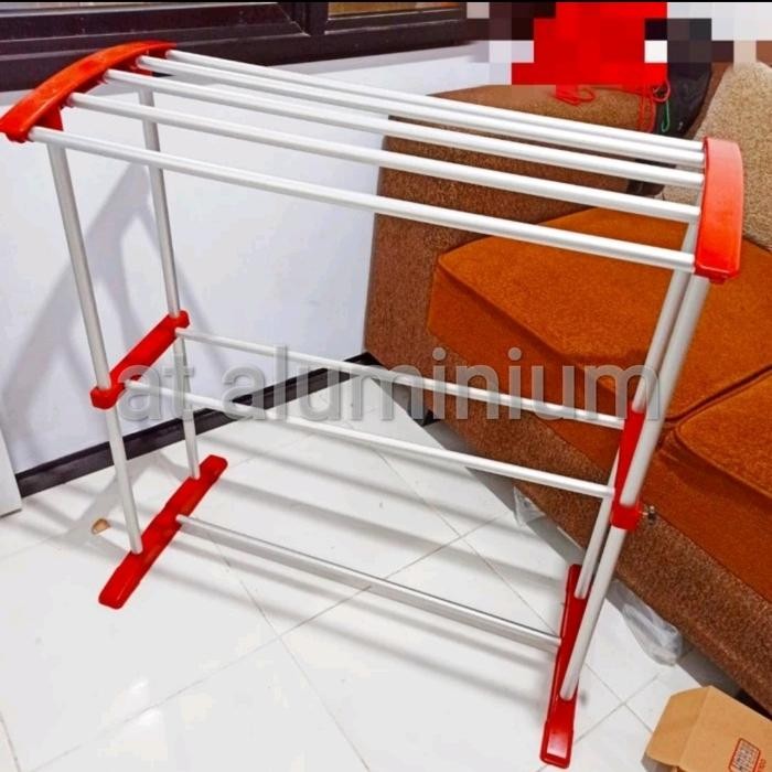 Jemuran Handuk Aluminium 2 Tingkat Grosir -Gratisongkir