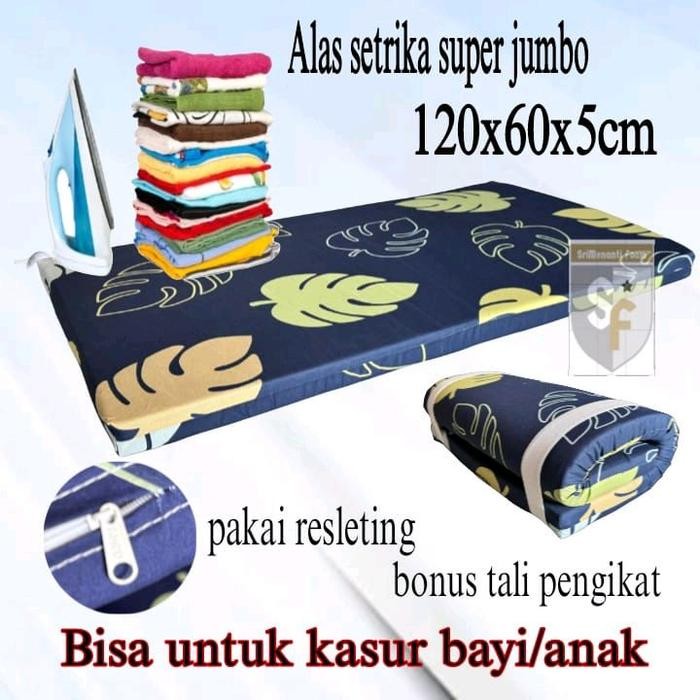 Alas Setrika.Alas.Setrika Busa.(Busa Hitam) Alas Setrika Jumbo Ukuran 120X60X5Cm.Alas Setrika Tebal