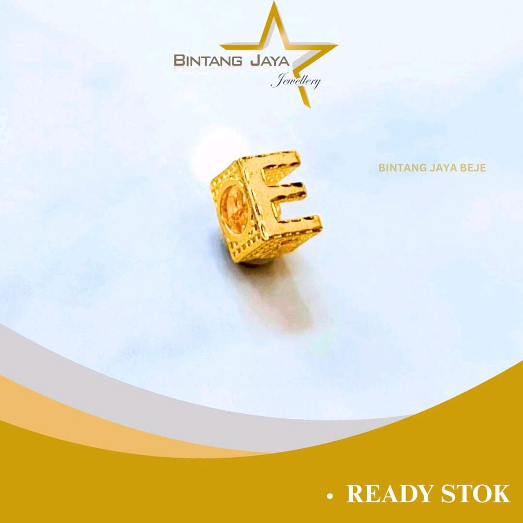 Liontin Emas Asli Huruf E P4ND0R4 - Kadar (16K) - ±0,78 gram - Elegan & Bermakna untuk Hari SpesiaLM