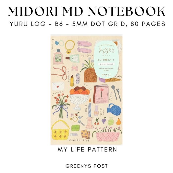 

Midori Notebook Yuru Log B6 MD Paper Cream 5mm Dot Grid 80 Halaman dengan Sampul Plastik dan Brosur