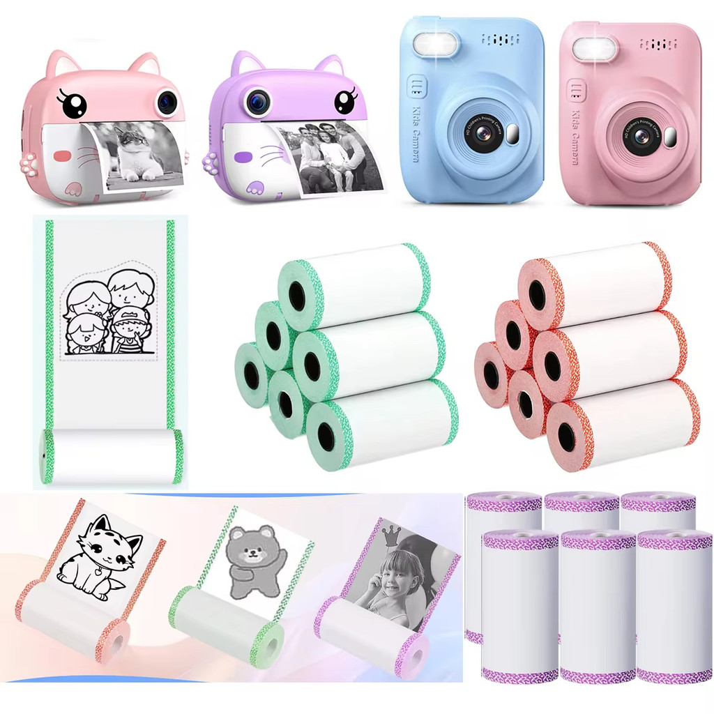 

Kid Instant Camera Refill Print Paper-Edge Color Photo Paper 57x30mm Non-Adhesive HD Printing