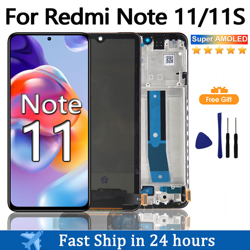 6.43''AMOLED Display For Xiaomi Redmi Note 11 LCD Display Touch Screen Digitizer Assembly For Redmi 
