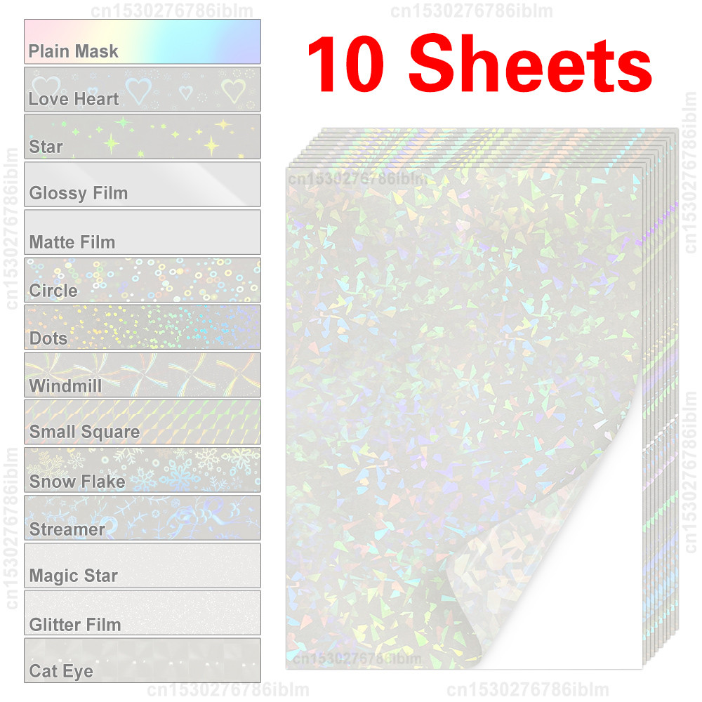 

10 Sheets Cold Laminating Film Waterproof Broken Glass Dots DIY Package Card Photo Laminating Film