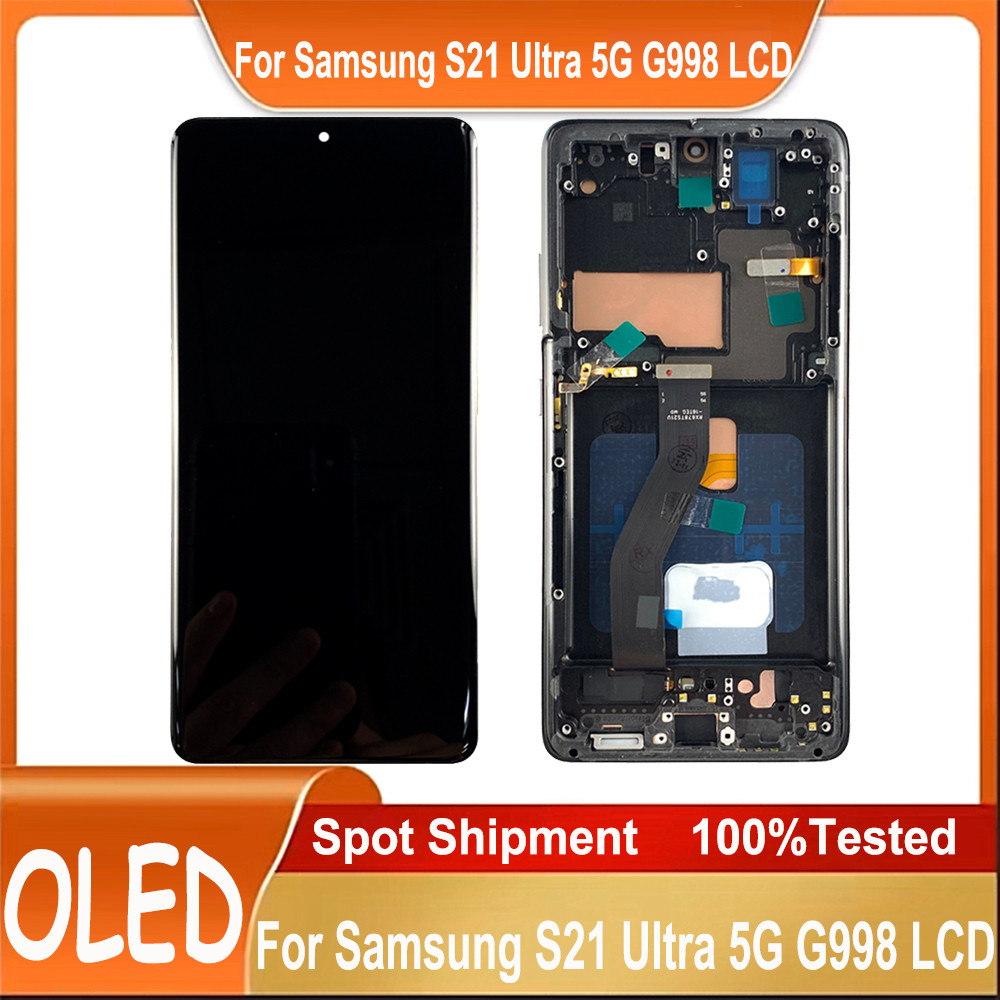OLED For Samsung S21 Ultra 5G G998 G998B LCD Display Touch Screen Digitizer For Samsung S21U LCD Par