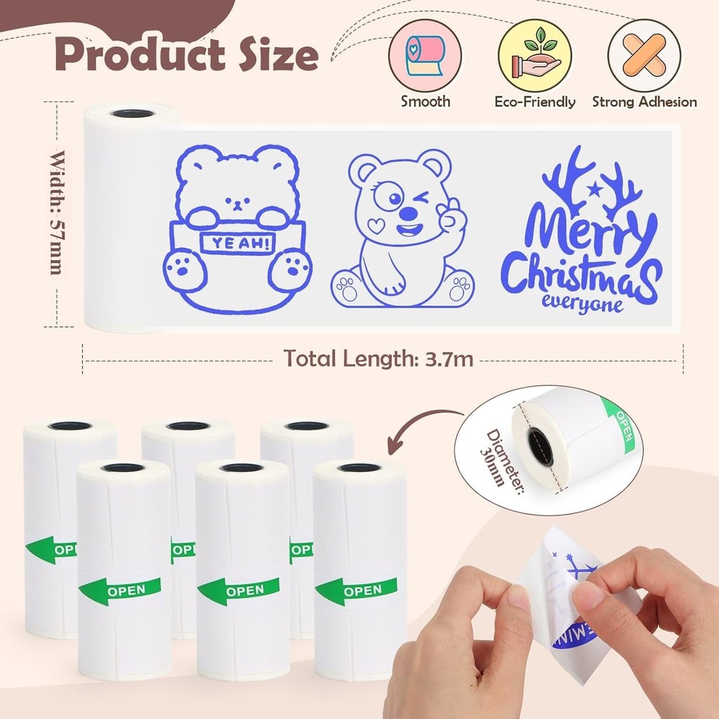 

Blue Thermal Paper High-Sensitivity Self-Adhesive for Phomemo/Portable Printers & Crafts for