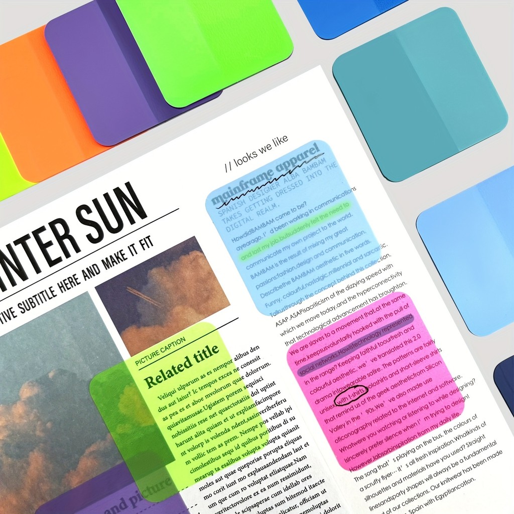 

8 PadsWaterproof Self-Adhesive Transparent Sticky Notes Translucent Sticky Notes For School Office