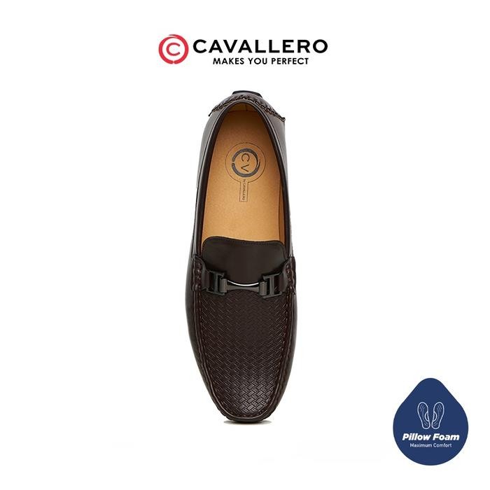 Sepatu Pria Casual Loafers Moccasin Cavallero Marino 1 Coklat Flat Shoes
