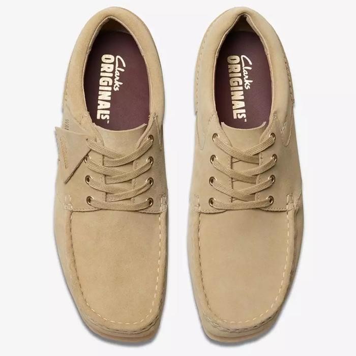 Clarks Wallabee Boat Men'S Sepatu Loafers Pria - Maple Suede