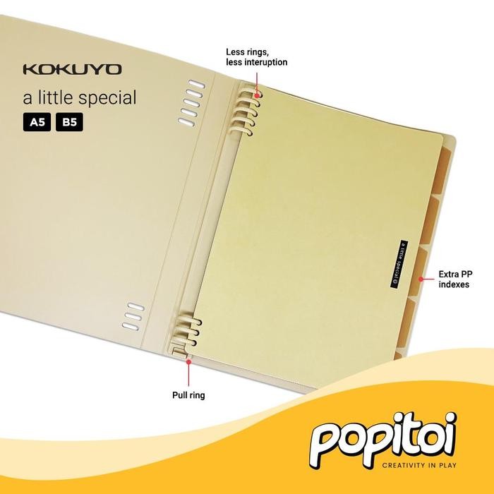 

Kokuyo Retro Loose Leaf 8-Ring Binder A5 B5 Notebook
