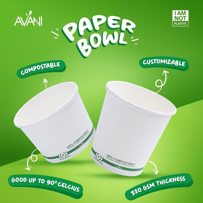 Paper Bowl 24 oz Mangkok Take Away Ramah Lingkungan - Avani