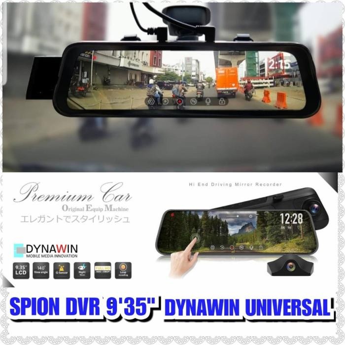 DVR Dashcam Dynawin Dual Kamera Spion + Belakang