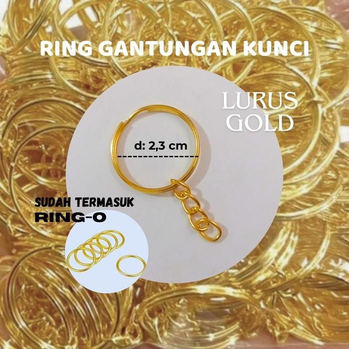 ---- Ring Gantungan Keychain Bentuk Lingkaran Polos Lurus Wavy Bergerigi