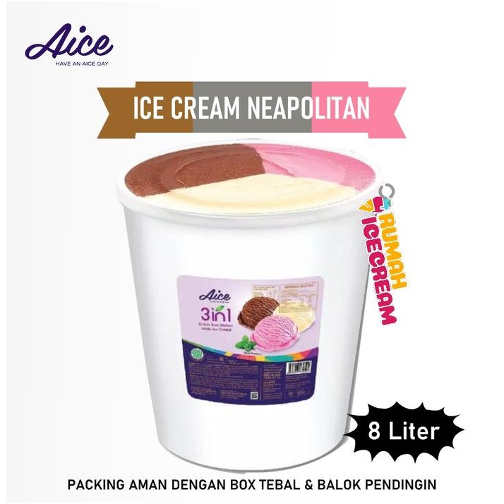 

New Ice Cream Neapolitan 8 Liter Aice