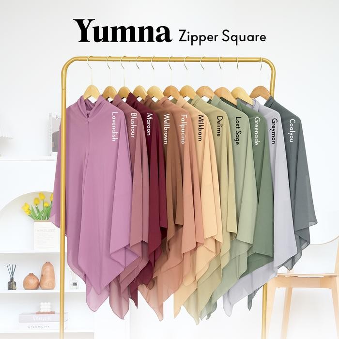 (Allthebest) Yumna Zipper Square / Hijab Segi Empat Zipper