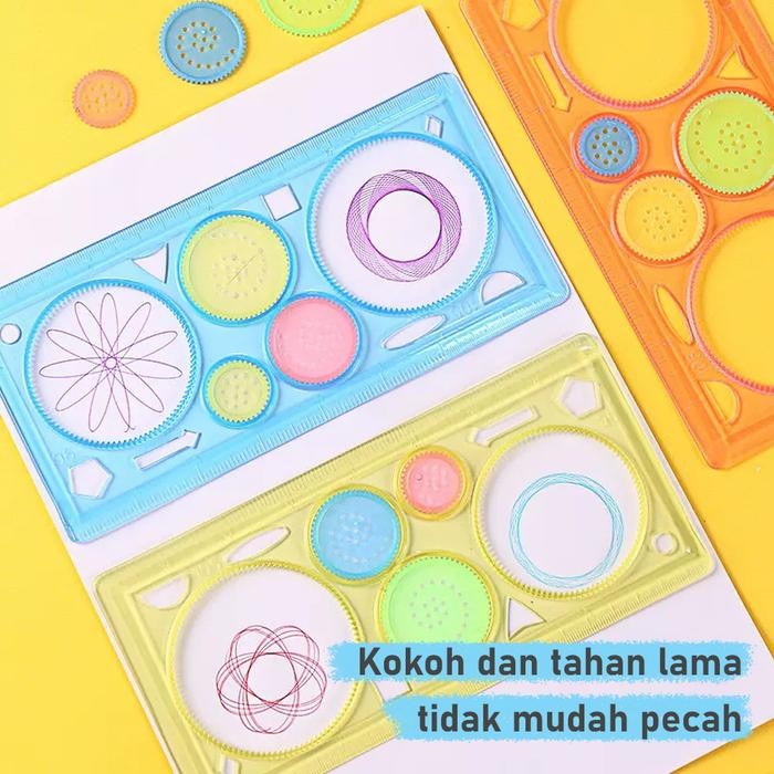 

LAKOE Penggaris Rotary Pengaris Plastik Gambar Pola Sekolah