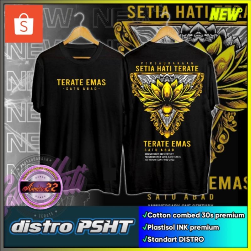 Ori KAOS PSHT TERATE EMAS SATU ABAD NEW DESIGN/KAOS KEREN/BISA COD (KODE A1) PANJANG