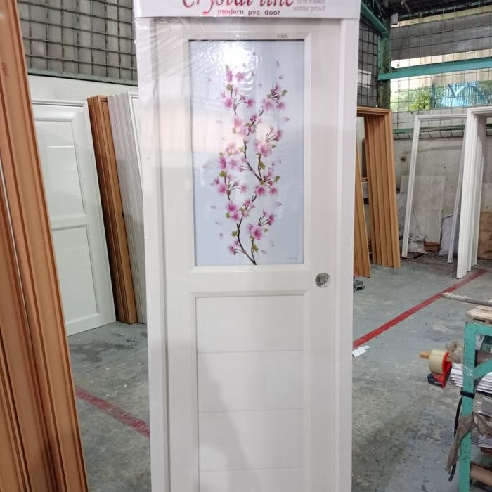 Pintu Kamar Mandi/Kamar Tidur Pvc Crystal Sakura Kode 545