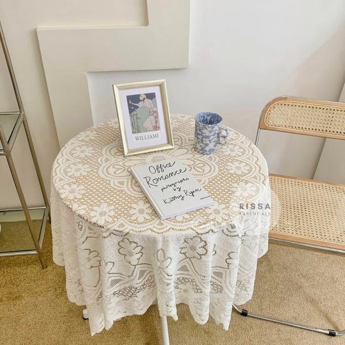 [RISSA] Alas Meja Vintage Lace Taplak Meja Dekorasi Modern Napkin Kain Piknik Serbet Taplak Meja