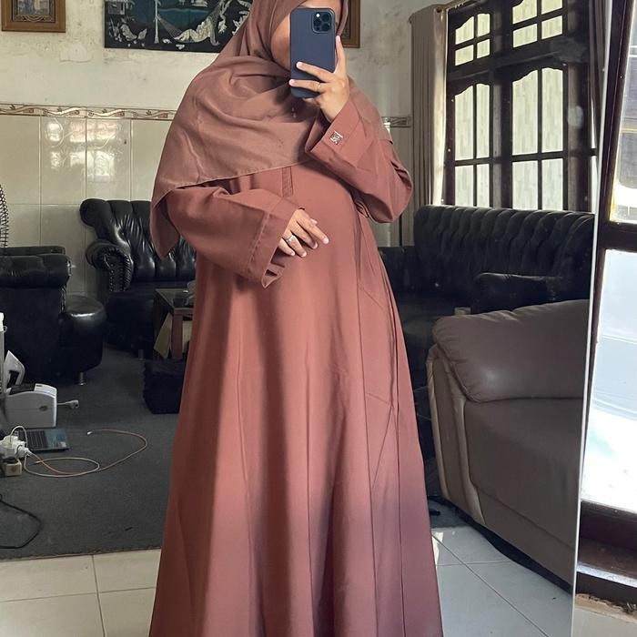 (Allthebest) Abaya Basic Polos / Abaya Raya Polos Muslim Wolfis Gamis Hitam