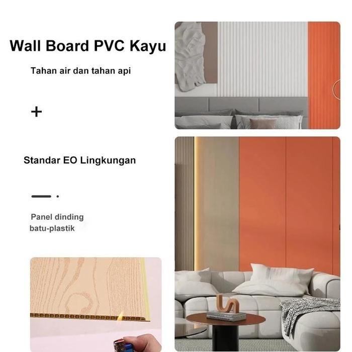 !! Wallboard WPC PVC Marmer Panel Dinding Motif Kayu Hiasan Dinding