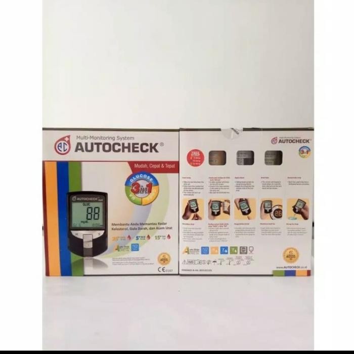 Alat Autocheck Gcu 3 In 1 Alat Tes Gula Darah,Kolesterol Dan Asam