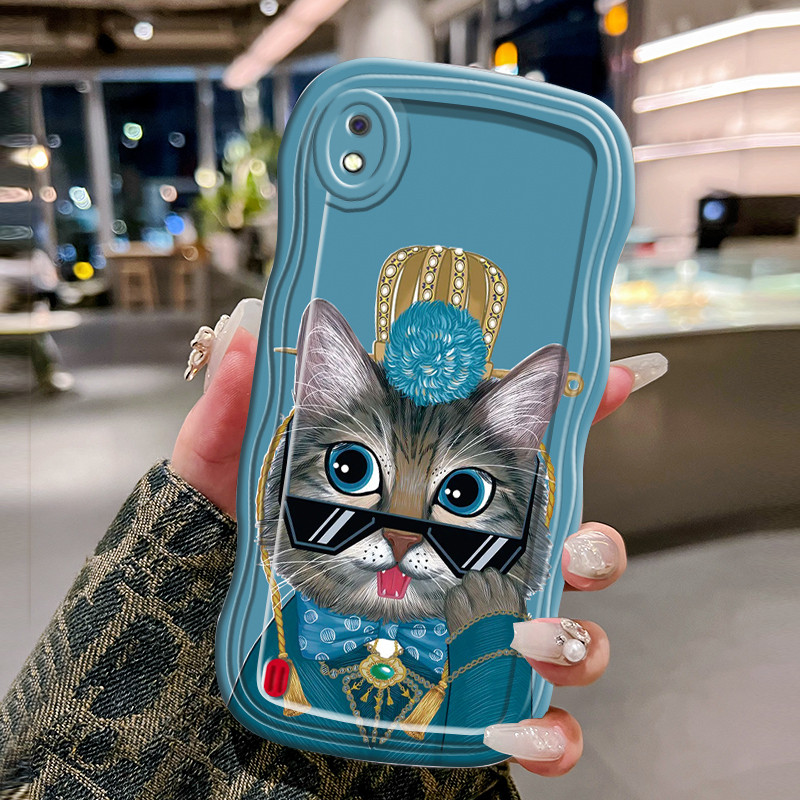 Casing Hp Untuk Samsung Galaxy A10 M10 A10s M01s Case Casing Kucing yang lucu HP Kesing gelombang Ce
