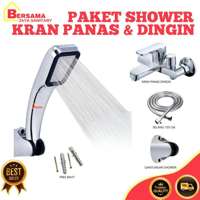 Kran Panas Dingin Kran Shower Kran Bathtub Keran Air Mixer Panas Dingin Shower Set Teknologi Black