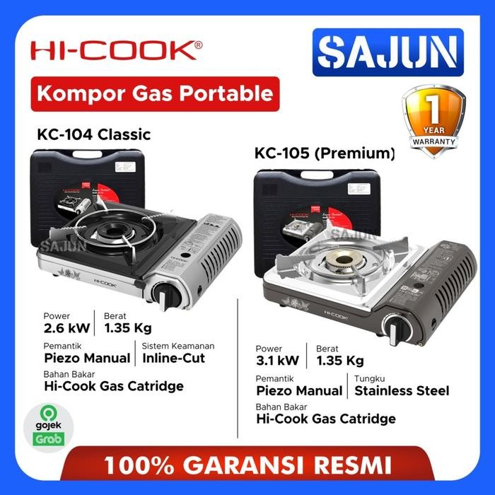 Hi-Cook Kompor Gas Portable Kc-105 Premium Kc-104 Classic