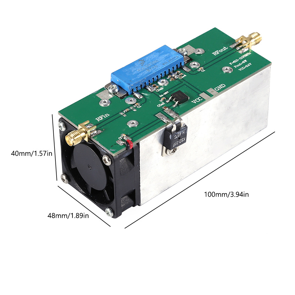 RF Power Amplifier 600-1100MHz Gain=30dB Pout=8W RF Power Amp RF Amplifier AMP for Ham Radio