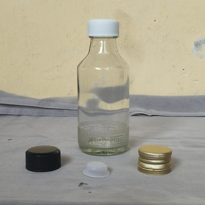 (Allthebest) botol kaca 100ml bening tutup ulir