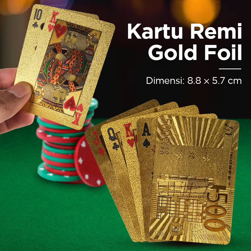[Bagusnya] Jialong Kartu Remi Poker Gold Foil Waterproof - G-2101