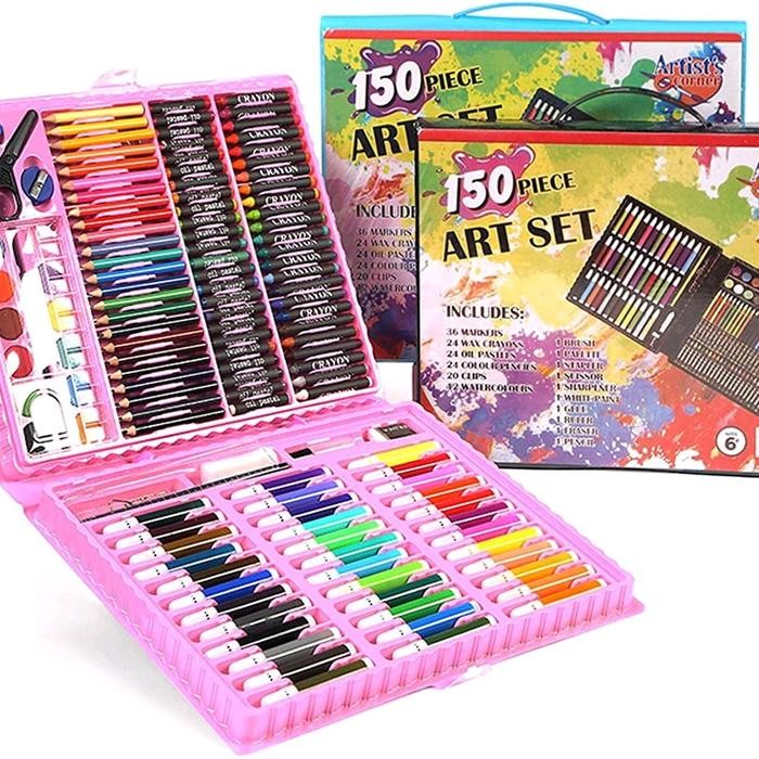 

TERLARIS CRAYON ART SET 150 PCS, Crayon Set Alat Tulis Lukis Menggambar Krayon Mewarnai Peralatan