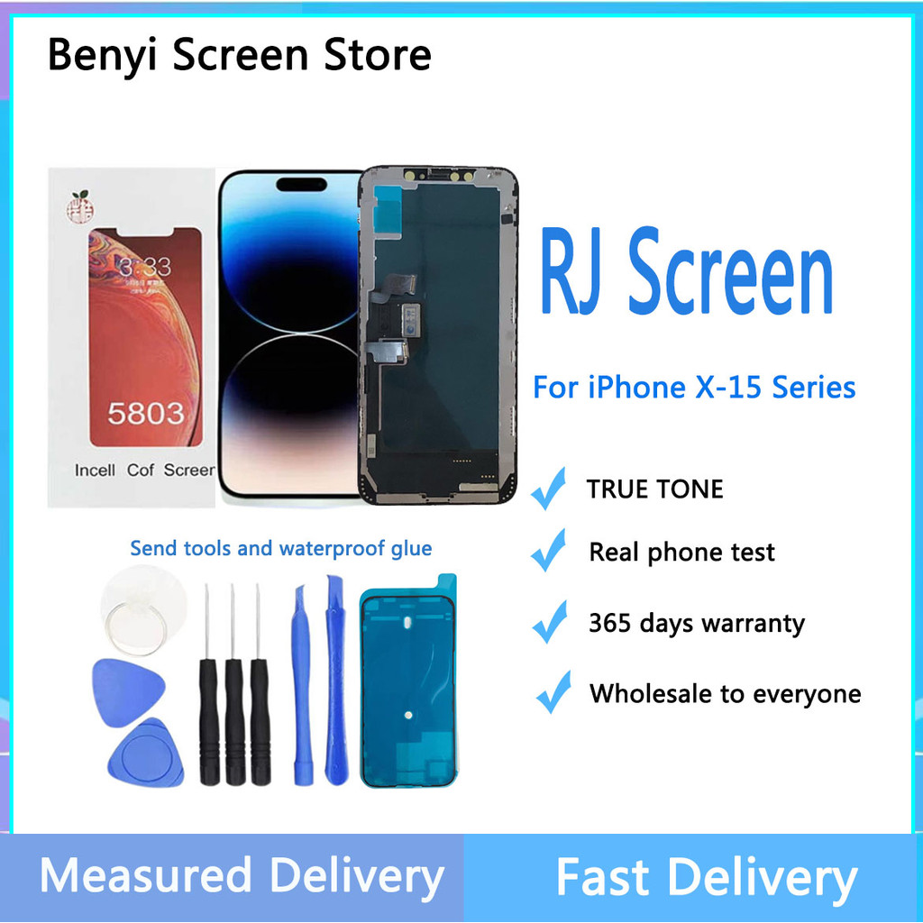 RJ Screen For iPhone X XR XsMax 11 12 13 14 15promax LCD Display Touch Screen Digitizer Assembly No 