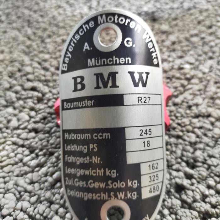 

READY ID plat sasis bmwr27 NEW