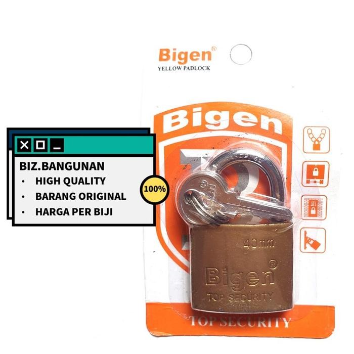 GEMBOK KUNING BIGEN 40MM - TAS /KOPER 40 MM KODE 245