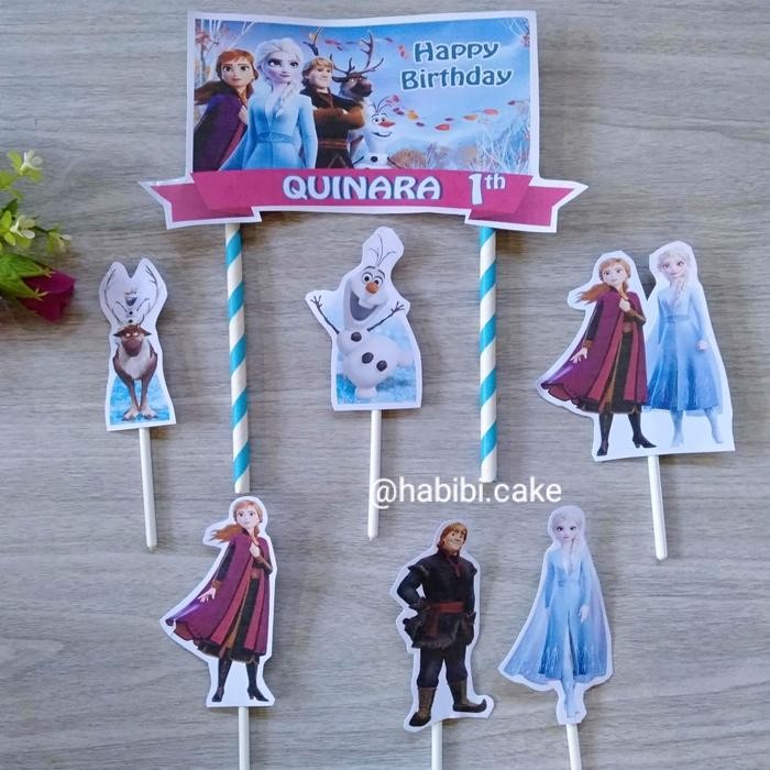 cake topper frozen 2 / topper cake Frozen II / hiasan kue frozen 2
