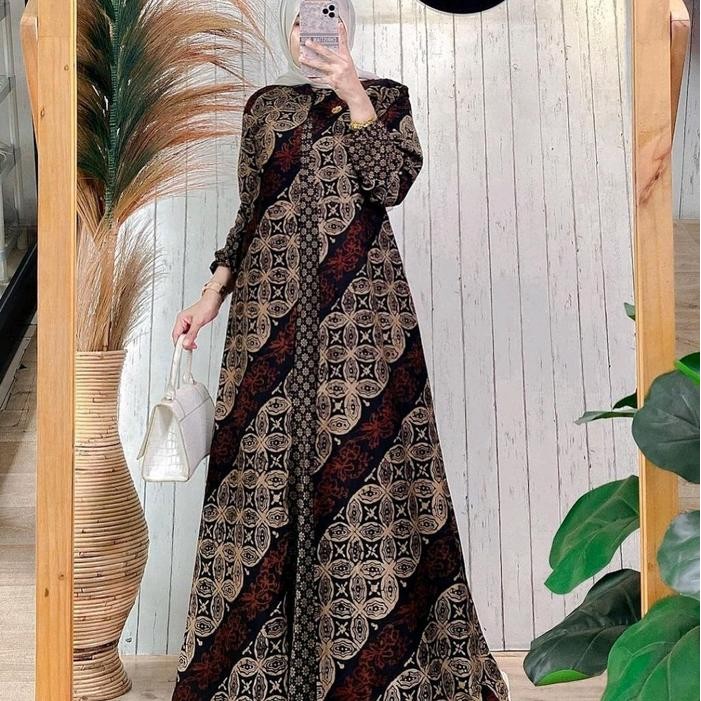 (Allthebest) GAMIS BATIK CARDY JUMBO TERBARU KATUN PRIMIS GAMIS BATIK WANITA DEWASA DRESS ABAYA