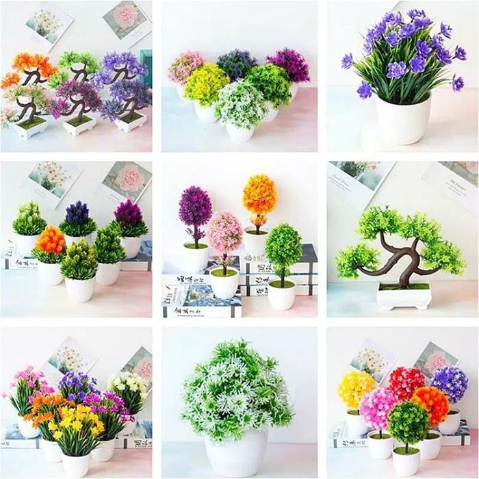 GUNINCO TANAMAN PALSU Pot Bunga Bonsai Pinus Artificial Murah Medan