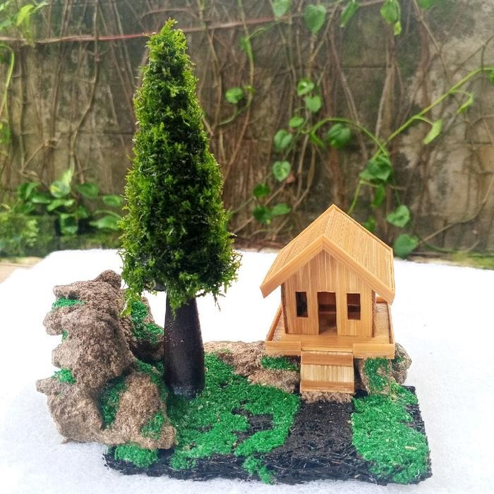 miniatur rumah bonsai Tanaman Aquascape dekorasi aquarium ornamen hiasan aquarium