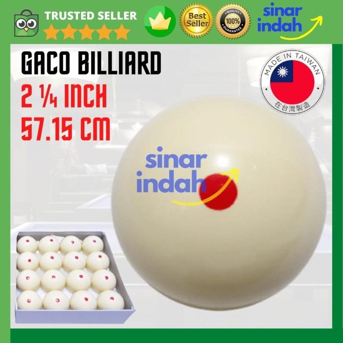 Gaco Bola Biliard TAIWAN Ukuran Besar 2 1/4 1 Titik Merah IMPORT