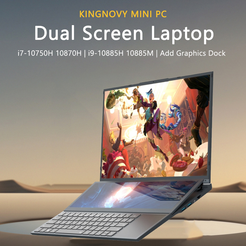 Hot Thin and Light NoteBook 14" Touchscreen +16" IPS Screen Intel Core I9-10880H Processor Type-C HD