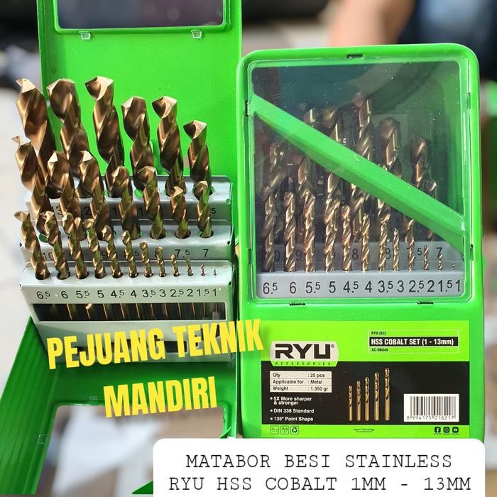 MATA BOR BESI STAINLESS SET RYU HSS COBALT 1 - 13MM / MATABOR BESI RYU