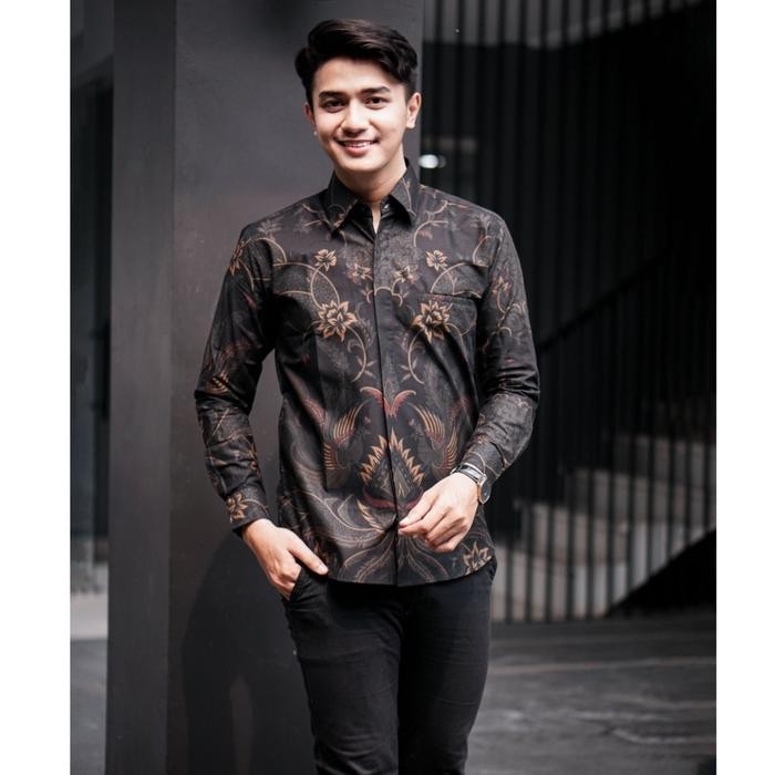 KEMEJA BATIK PREMIUM SLIMFIT BATARA HITAM XS - 6XL - KEMEJA BATIK PRIA