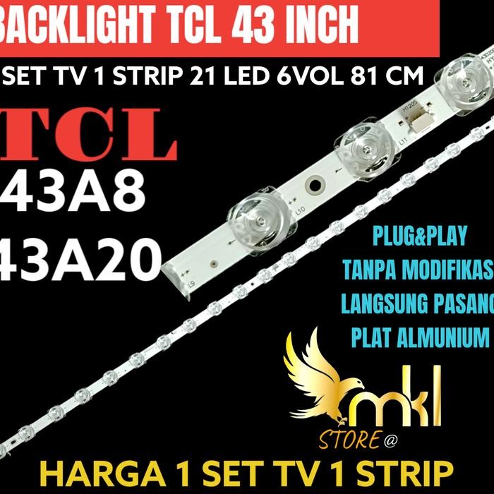 Terlaris BACKLIGHT TV LED TCL 43 INCH 43A8 43A20 BACKLIGHT TV 43 INCH SALE